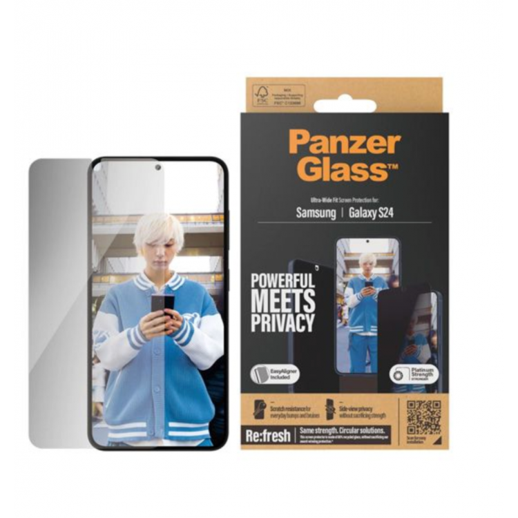 PanzerGlass Γυαλί προστασίας Privacy Fullcover Case Friendly Fingerprint 0.3MM UWF για Samsung Galaxy S24 5G  - ΔΙΑΦΑΝΟ - PG-P7350